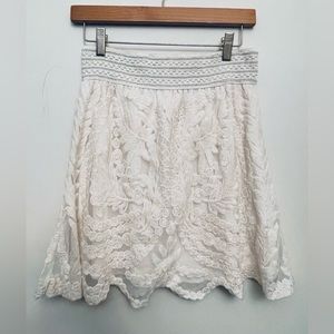 ALYA White Lace Mini Skirt